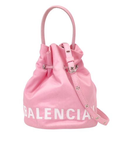 Wheel XS Bucket Bag, &pound;320, Handbags, Pink, Nylon, Front view
